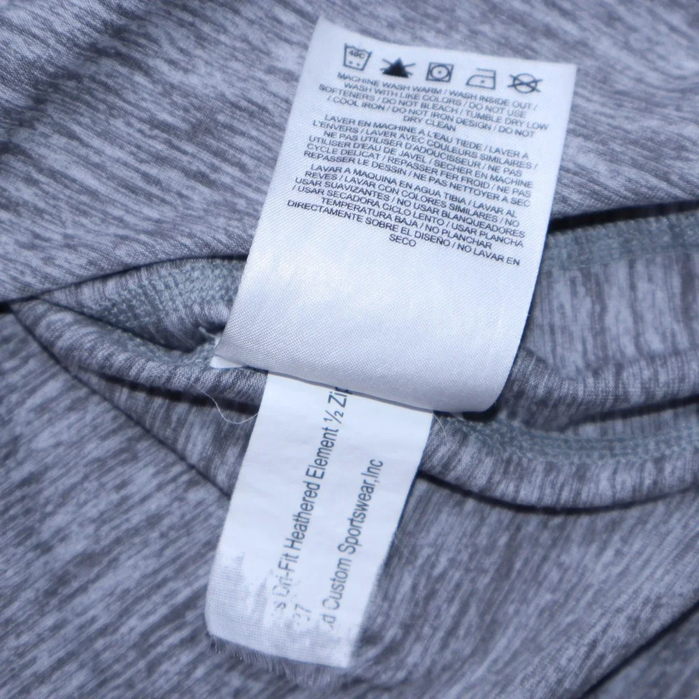 Nike Dri-FIT Harvard Heathered Grey‎ Half Zip Pullover Womens Small Thumbholes